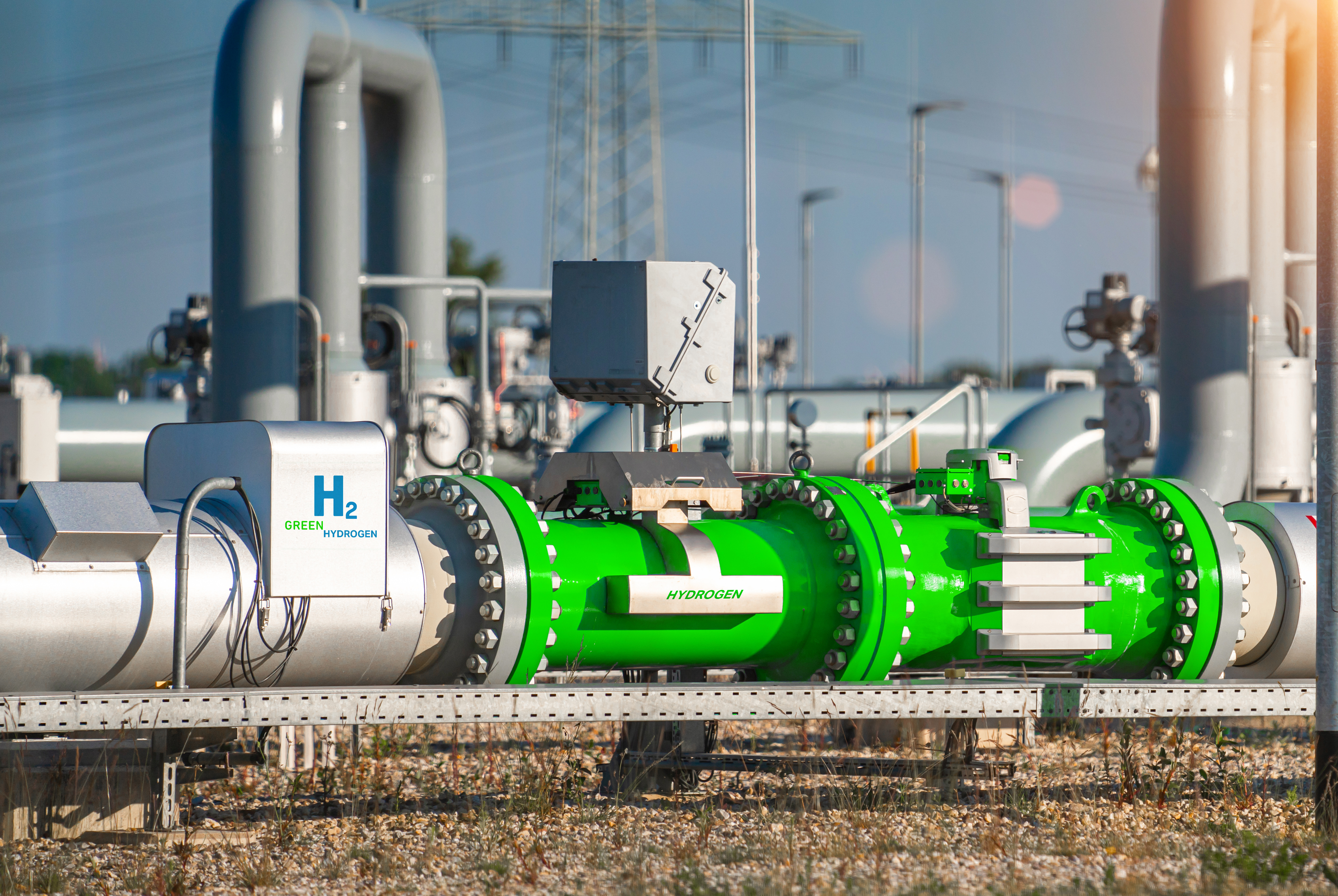 Green Hydrogen renewable energy production pipeline - green hydr
